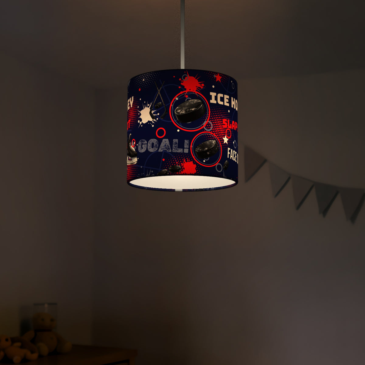 Navy Ice Hockey Face lampshade - 20cm x 18.5cm Ceiling - photo 5