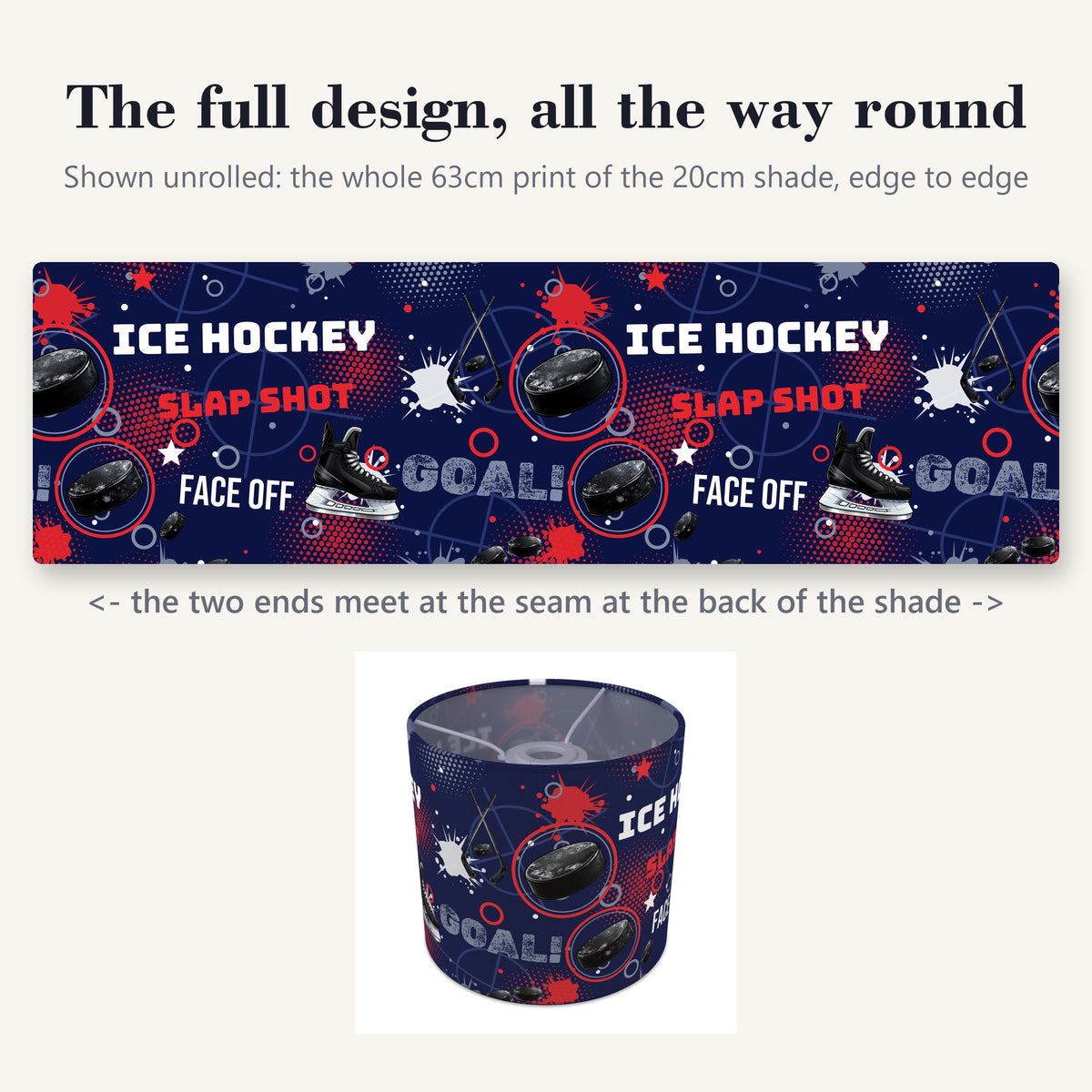Navy Ice Hockey Face lampshade - 20cm x 18.5cm Ceiling - photo 9