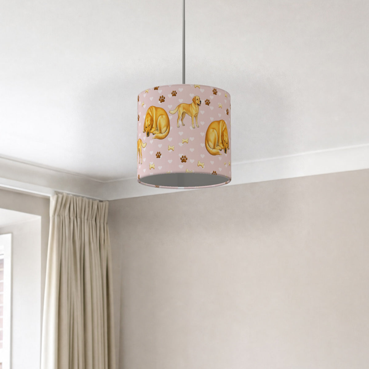 Blush Labrador Love lampshade - 20cm x 18.5cm Ceiling - photo 2