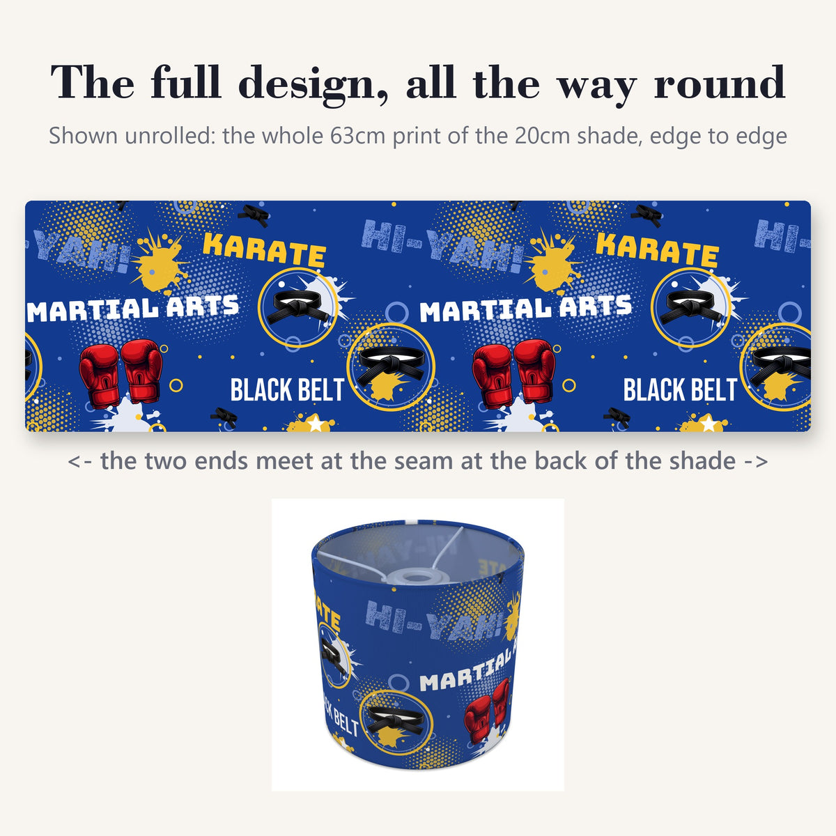 Royal Karate Kid lampshade - 20cm x 18.5cm Ceiling - photo 9