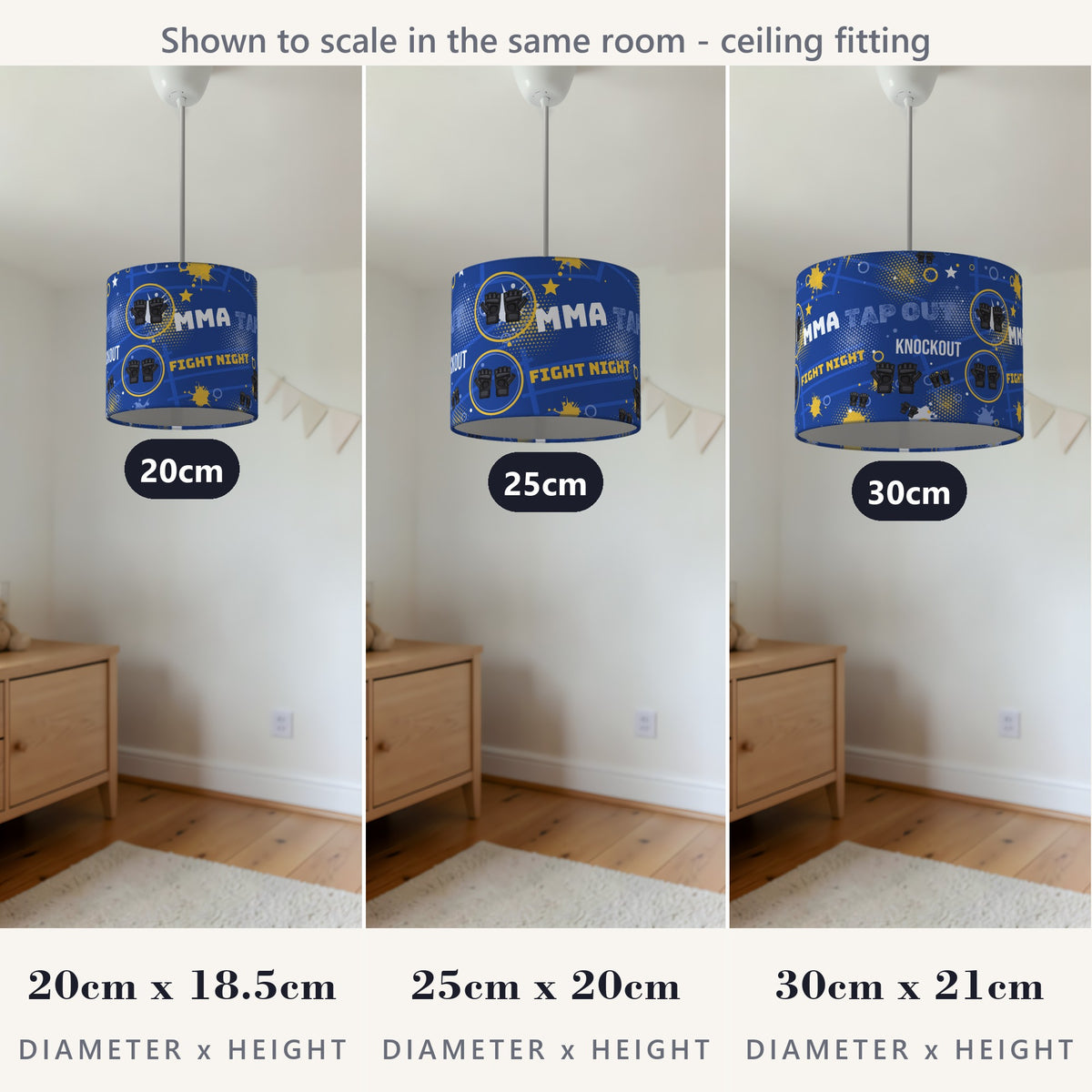 Royal Fight Night lampshade - 20cm x 18.5cm Ceiling - photo 4