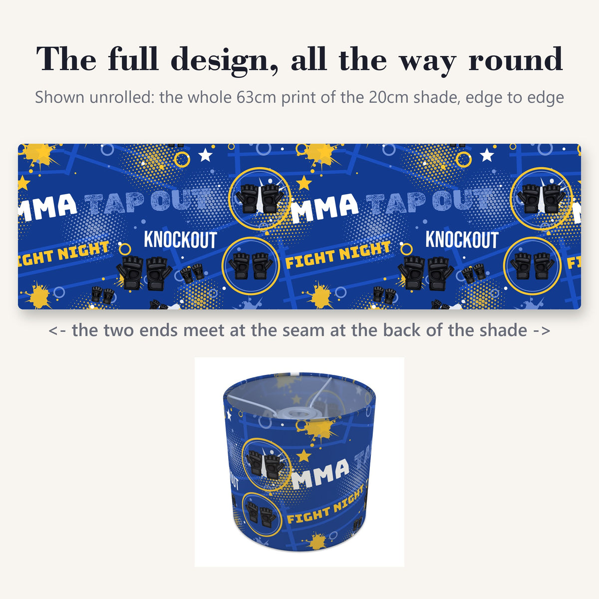 Royal Fight Night lampshade - 20cm x 18.5cm Ceiling - photo 9