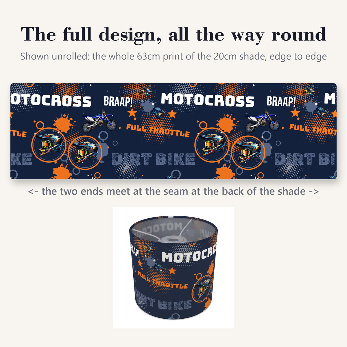 Navy And Orange Full lampshade - 20cm x 18.5cm Ceiling - photo 9