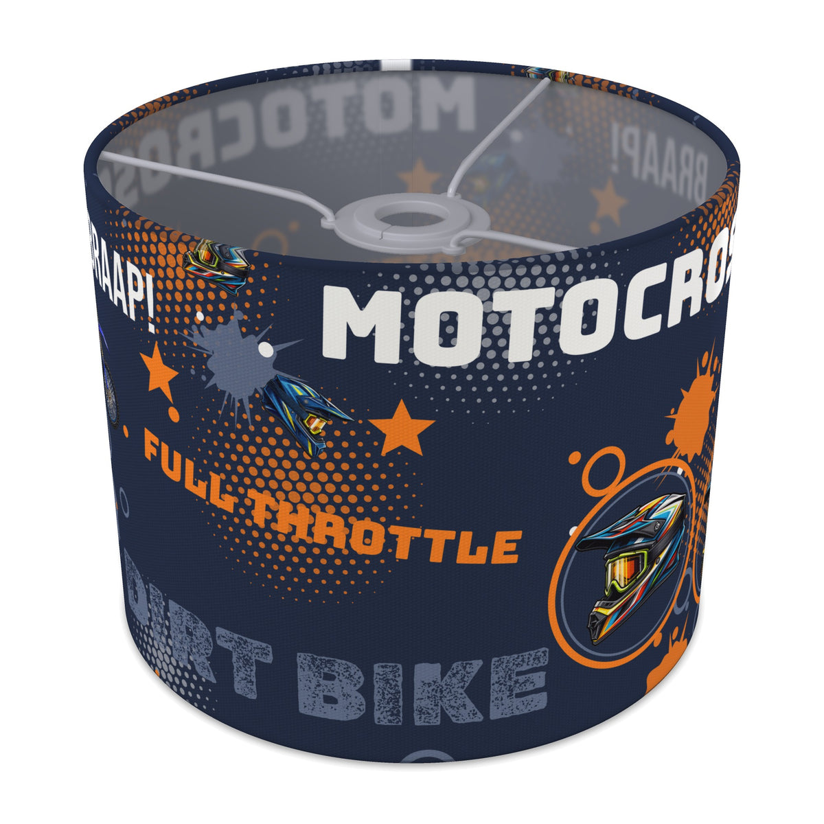 Navy And Orange Full lampshade - 25cm x 20cm Ceiling