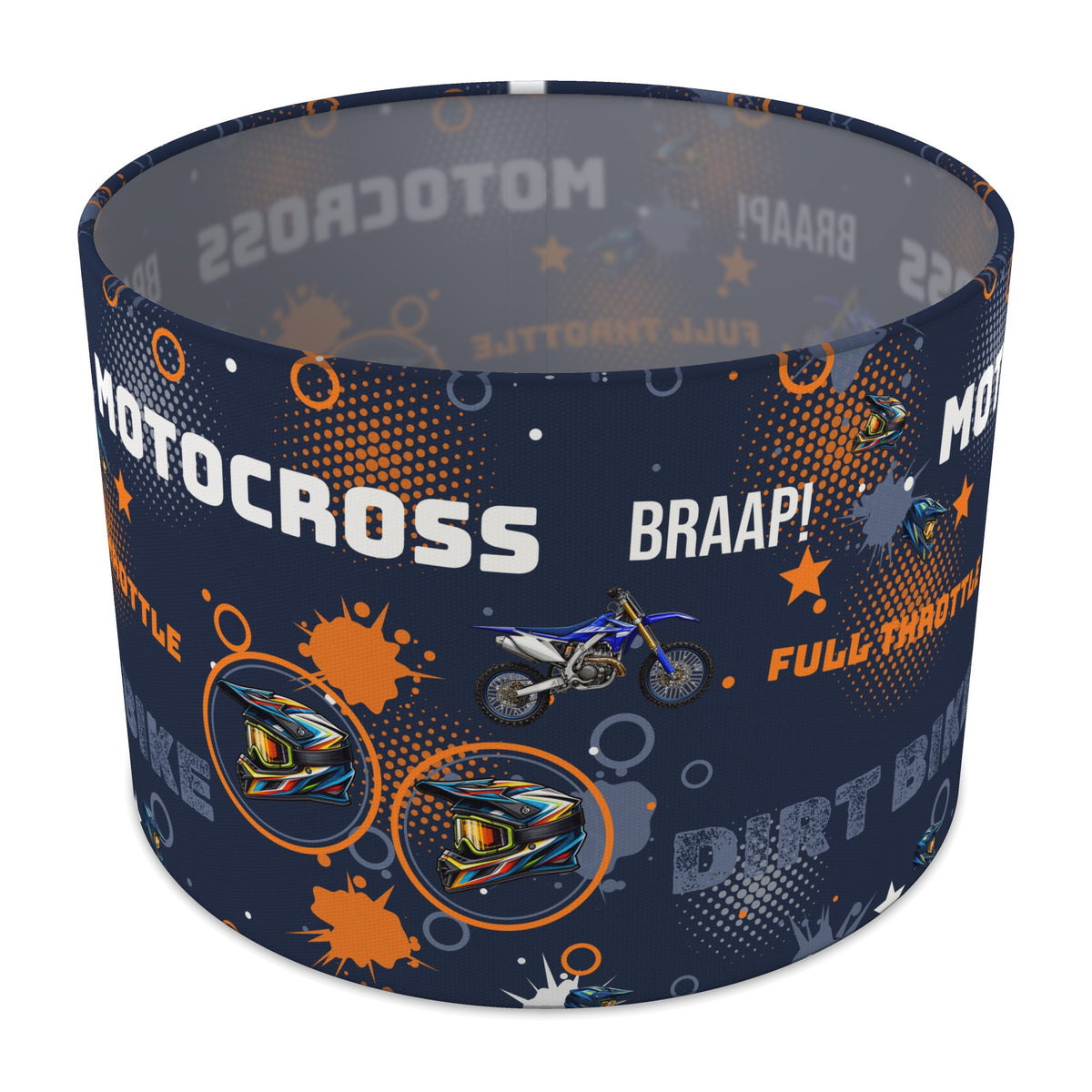 Navy And Orange Full lampshade - 30cm x 21cm Table