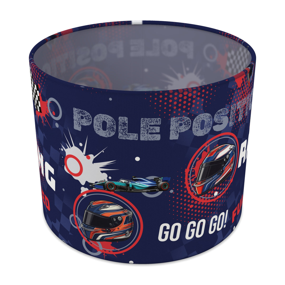 Navy Pole Position lampshade - 25cm x 20cm Table