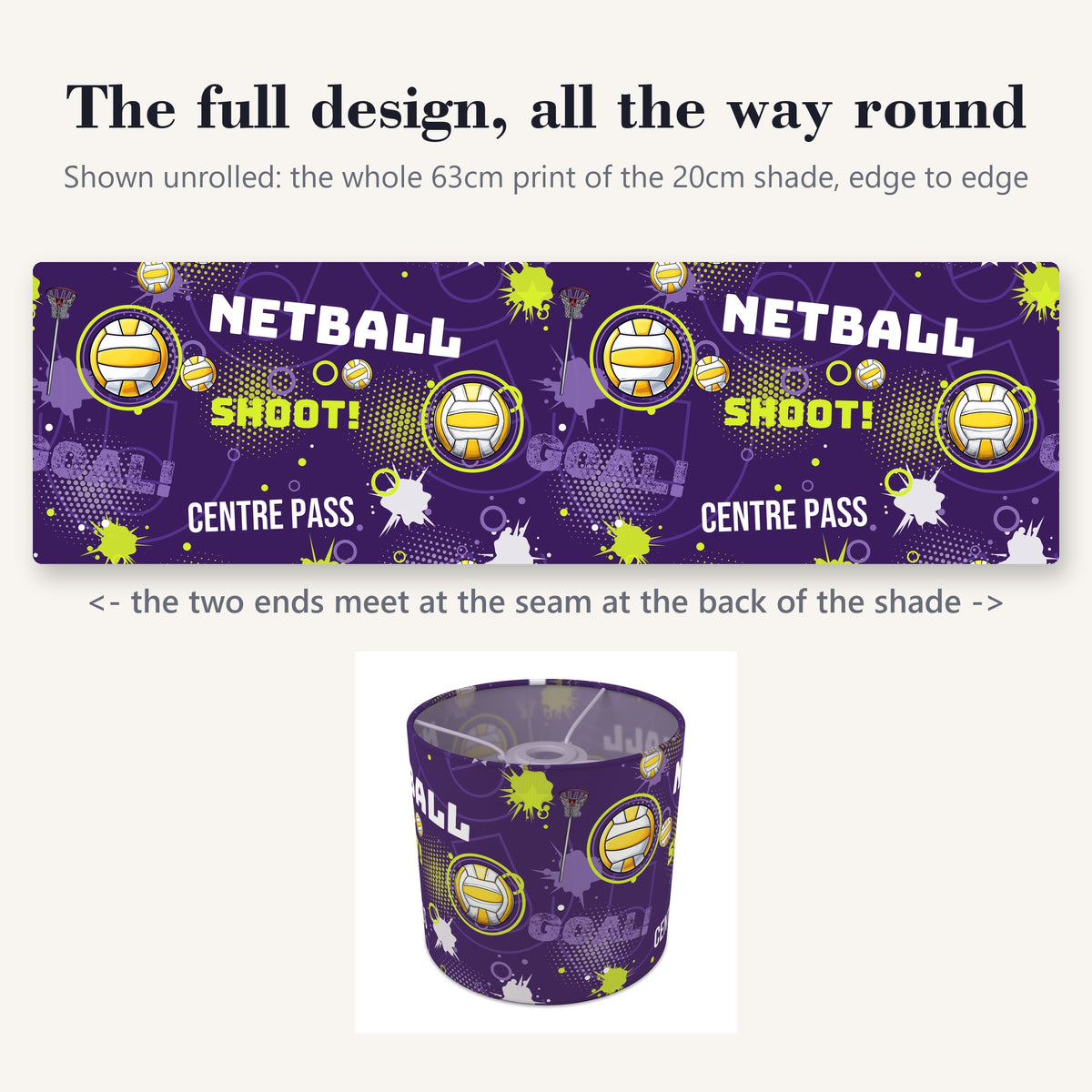 Purple Netball Star lampshade - 20cm x 18.5cm Ceiling - photo 9