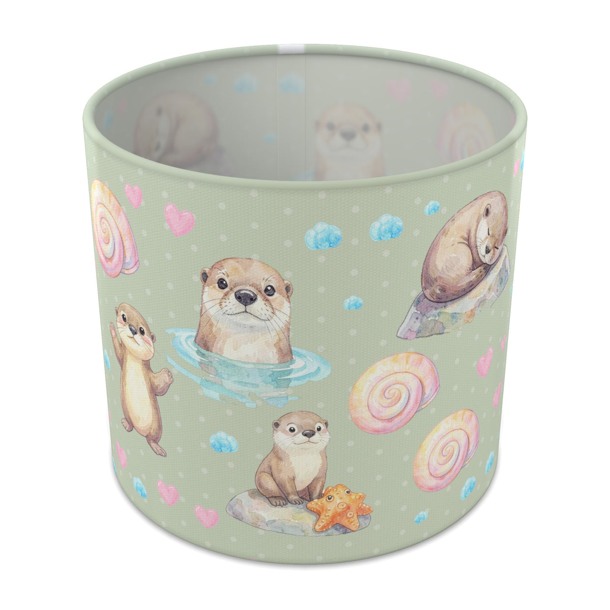 Sage Otter Friends lampshade - 20cm x 18.5cm Table