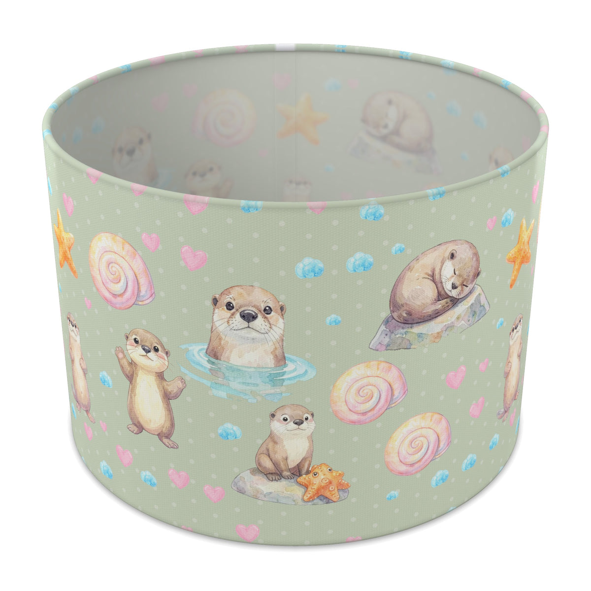 Sage Otter Friends lampshade - 30cm x 21cm Table