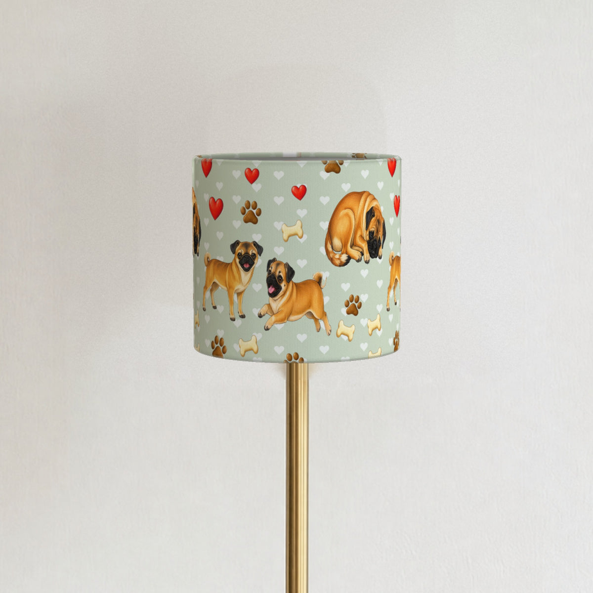 Sage Pug Love lampshade - 20cm x 18.5cm Ceiling - photo 3