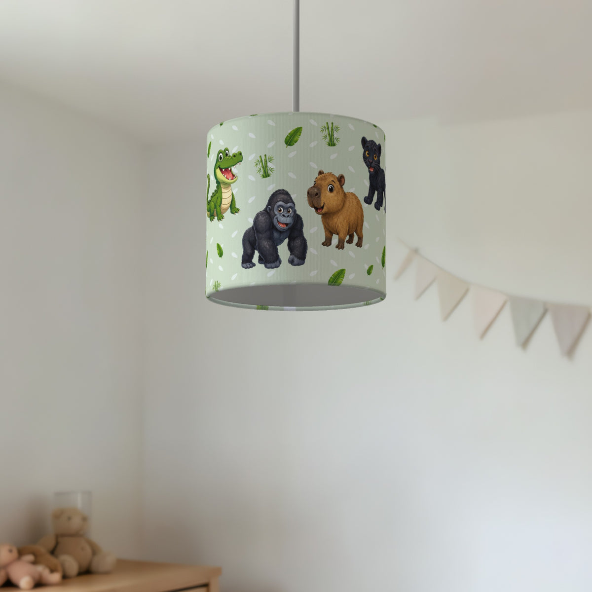Sage Safari Friends lampshade - 20cm x 18.5cm Ceiling - photo 2