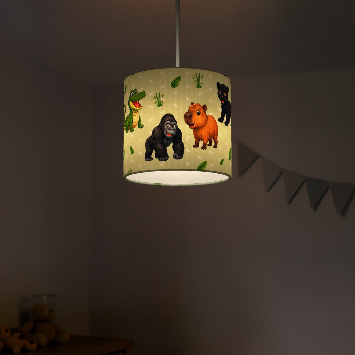 Sage Safari Friends lampshade - 20cm x 18.5cm Ceiling - photo 5