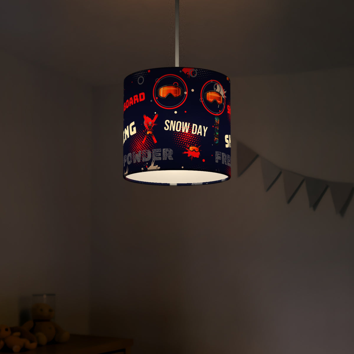 Navy Snow Day lampshade - 20cm x 18.5cm Ceiling - photo 5