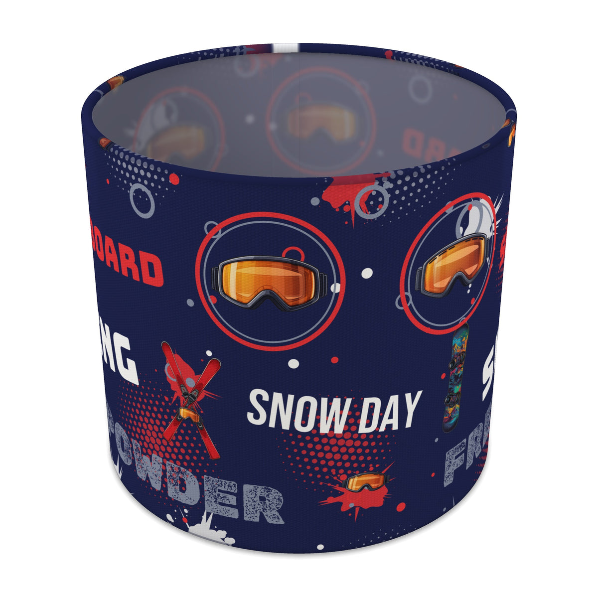 Navy Snow Day lampshade - 20cm x 18.5cm Table