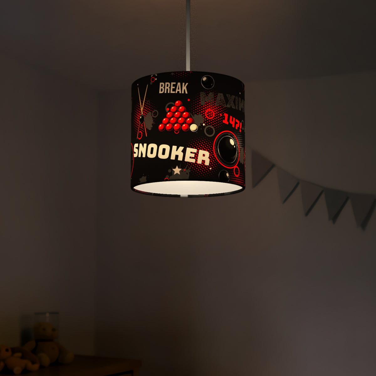 Black Snooker Break lampshade - 20cm x 18.5cm Ceiling - photo 5