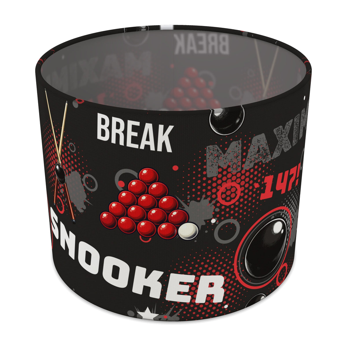 Black Snooker Break lampshade - 25cm x 20cm Table
