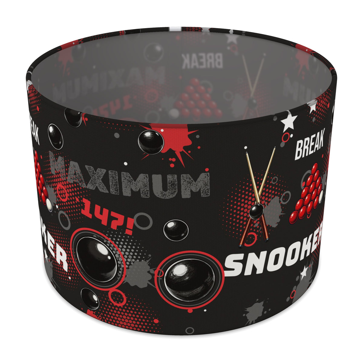 Black Snooker Break lampshade - 30cm x 21cm Table