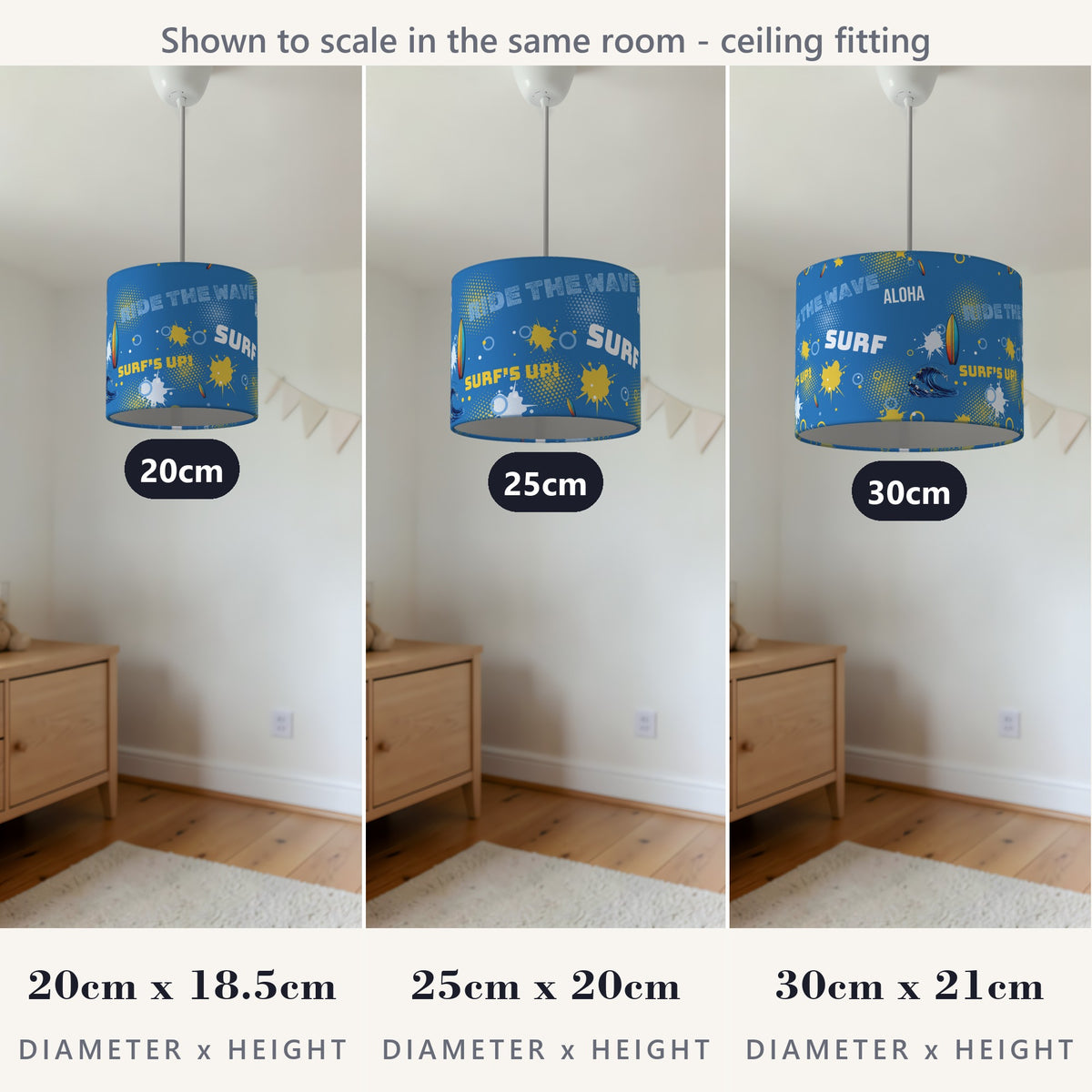 Sky Surf's Up lampshade - 20cm x 18.5cm Ceiling - photo 4