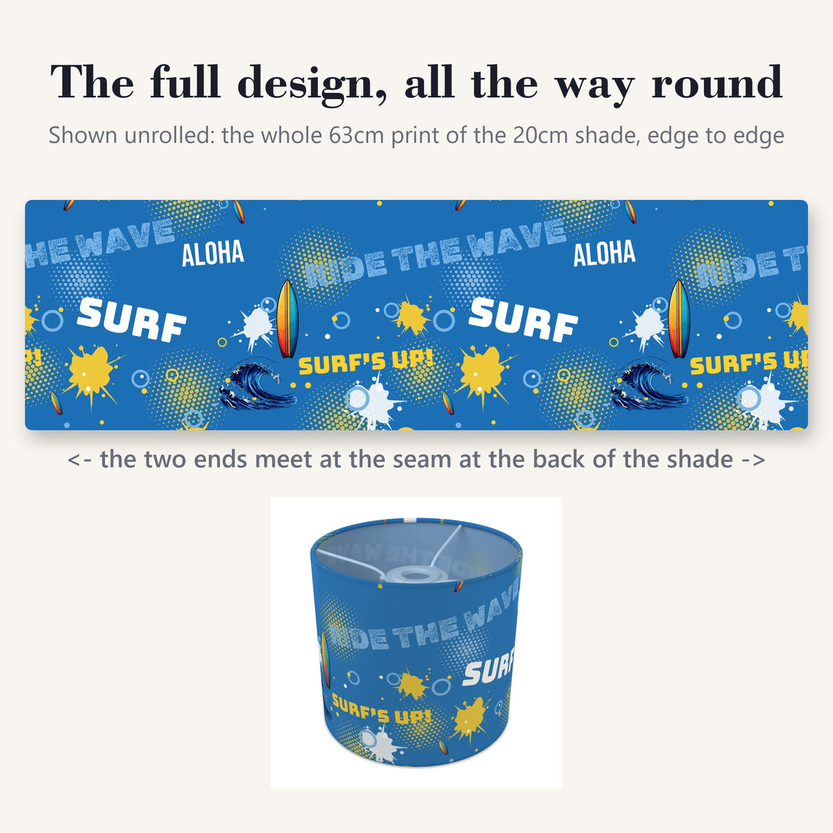 Sky Surf's Up lampshade - 20cm x 18.5cm Ceiling - photo 9