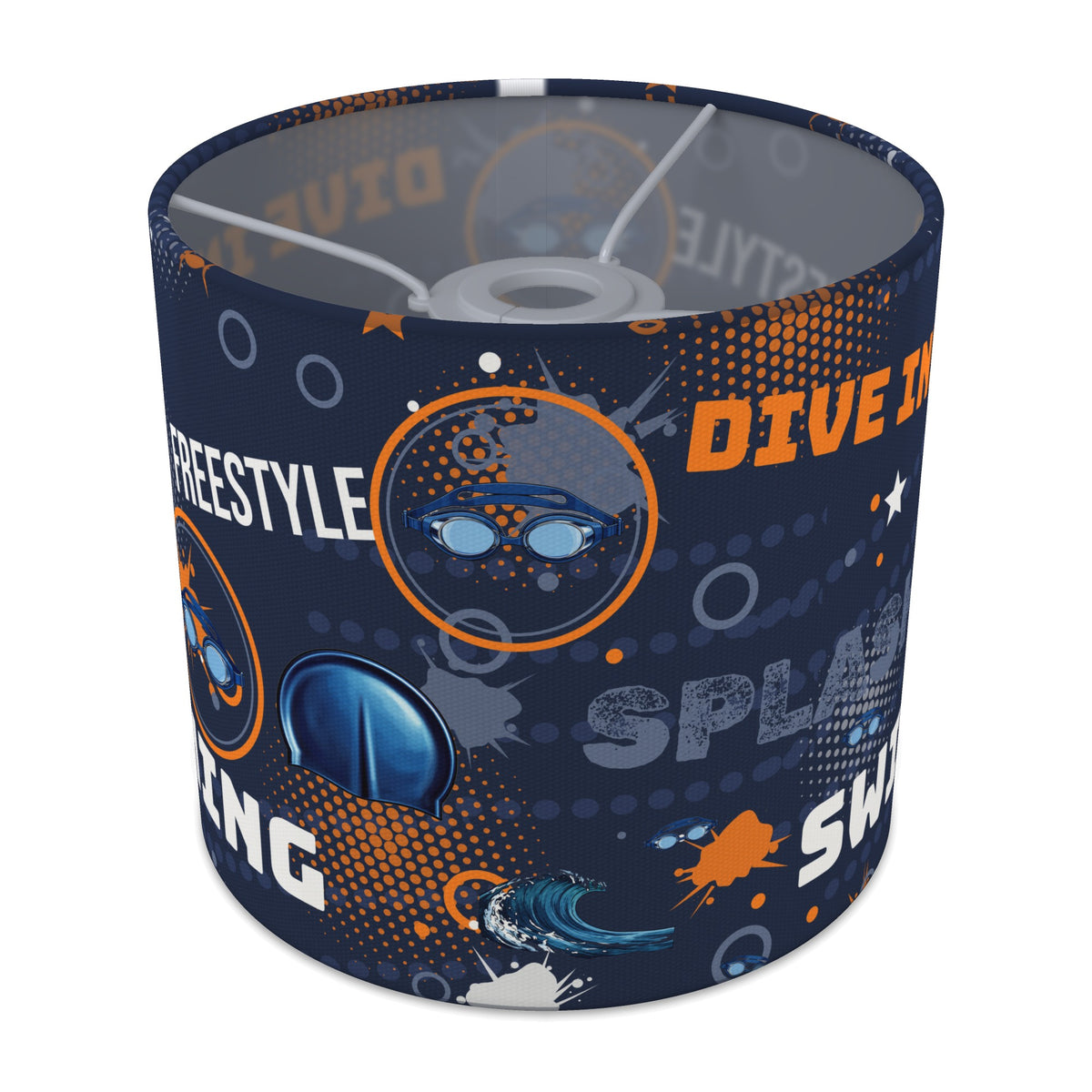 Navy Splash Swimming lampshade - 20cm x 18.5cm Ceiling - main photo