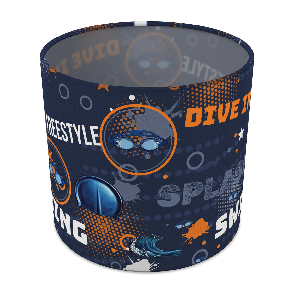 Navy Splash Swimming lampshade - 20cm x 18.5cm Table
