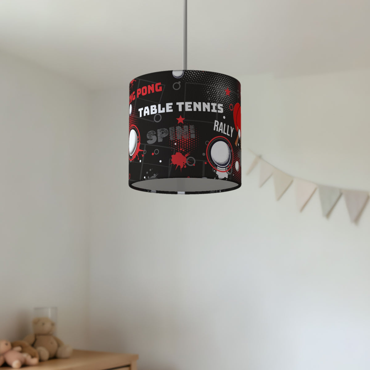 Black Ping Pong Rally lampshade - 20cm x 18.5cm Ceiling - photo 2