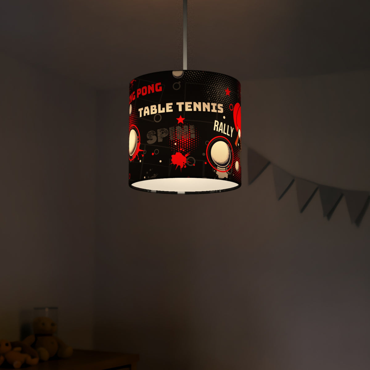 Black Ping Pong Rally lampshade - 20cm x 18.5cm Ceiling - photo 5