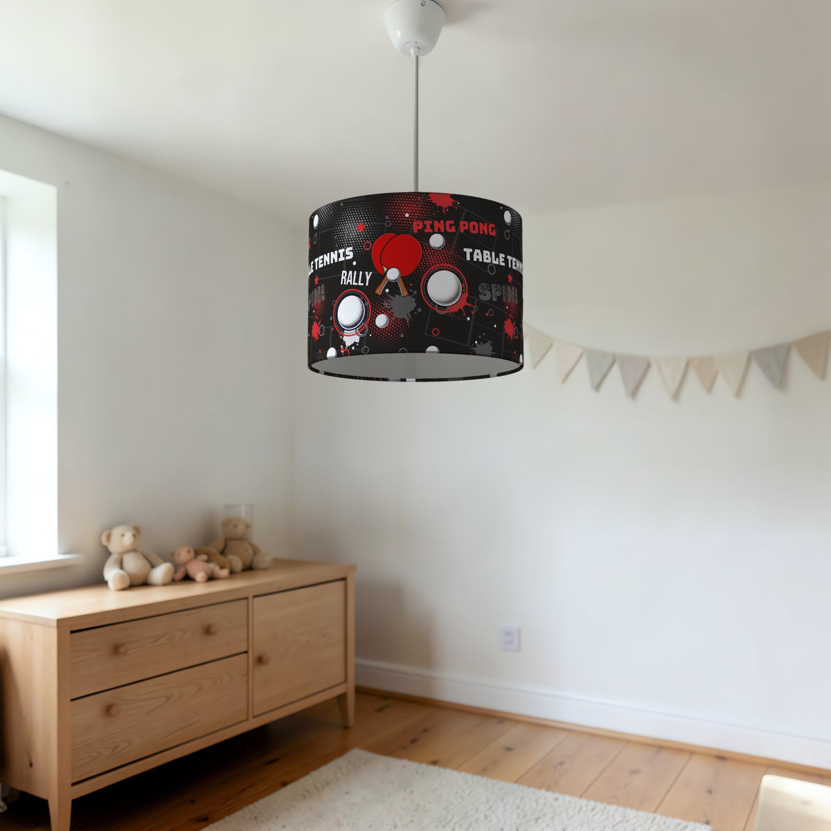 Black Ping Pong Rally lampshade - 20cm x 18.5cm Ceiling - photo 3