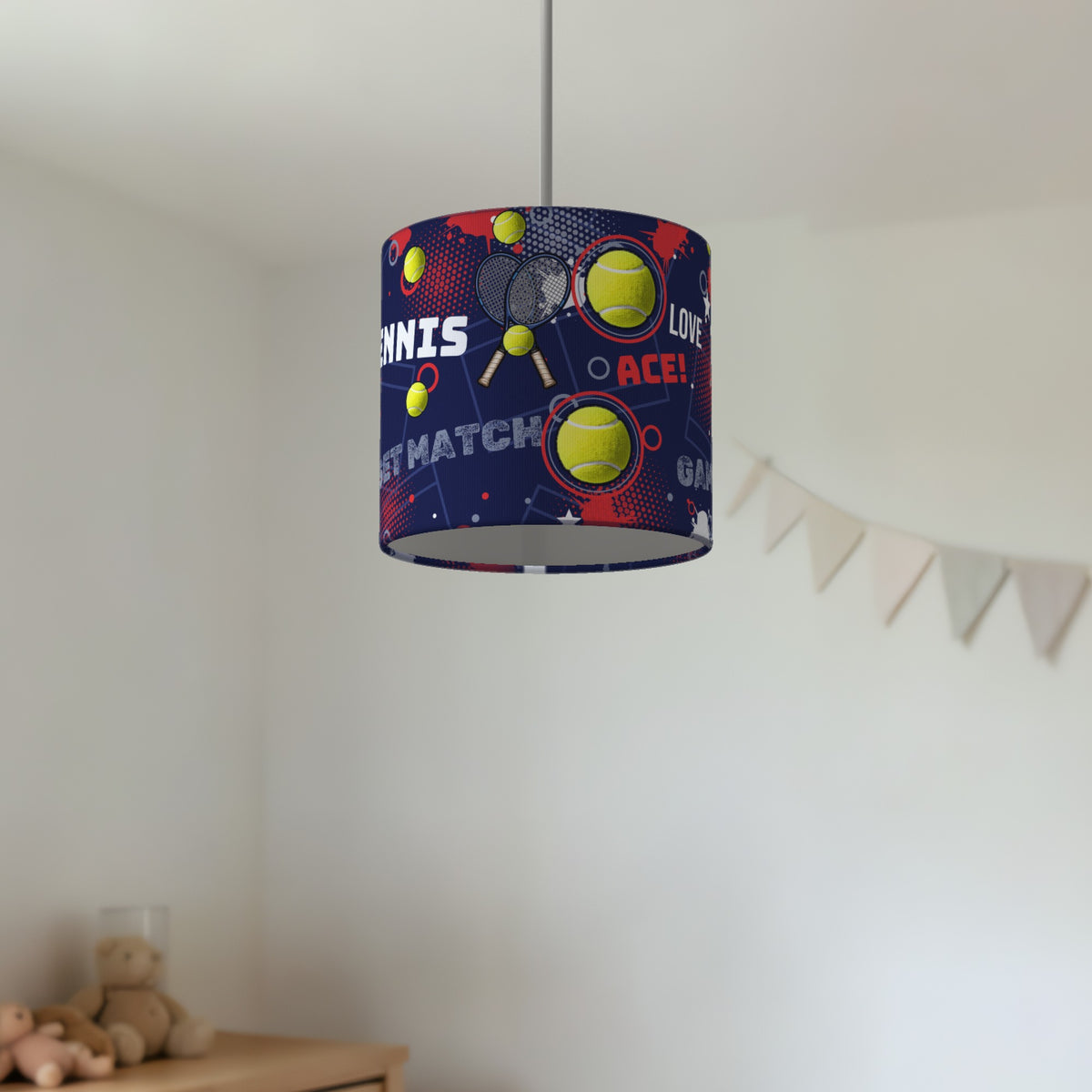 Navy Tennis Ace lampshade - 20cm x 18.5cm Ceiling - photo 2