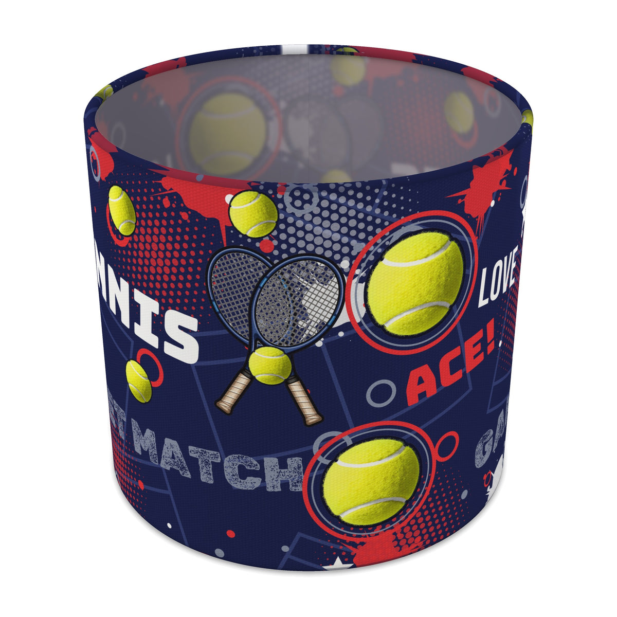Navy Tennis Ace lampshade - 20cm x 18.5cm Table