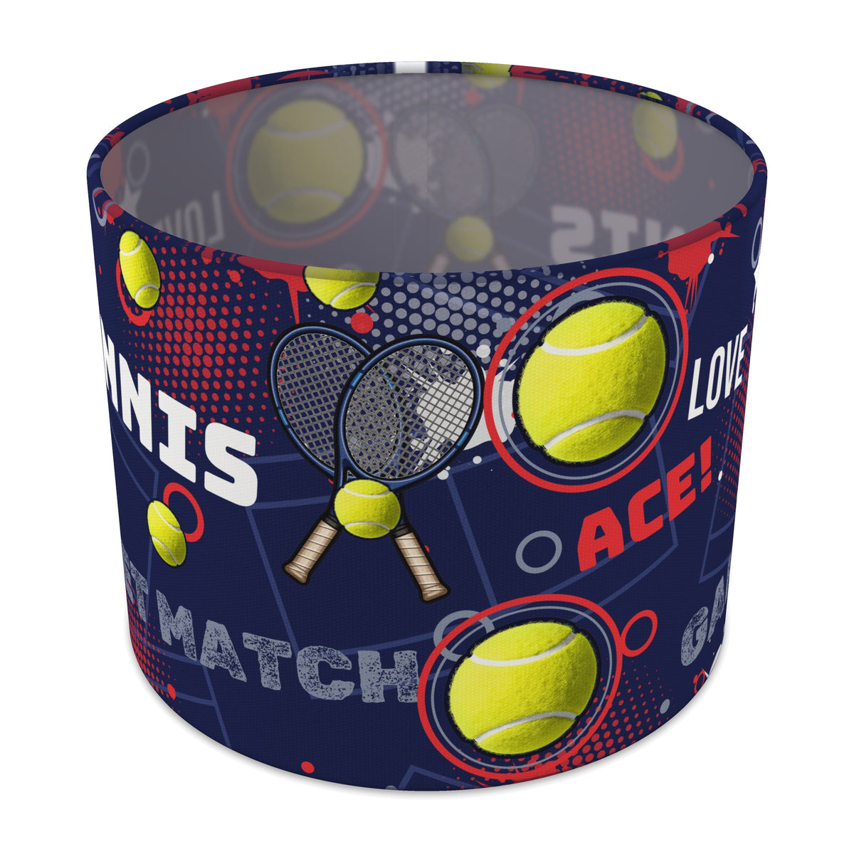 Navy Tennis Ace lampshade - 25cm x 20cm Table