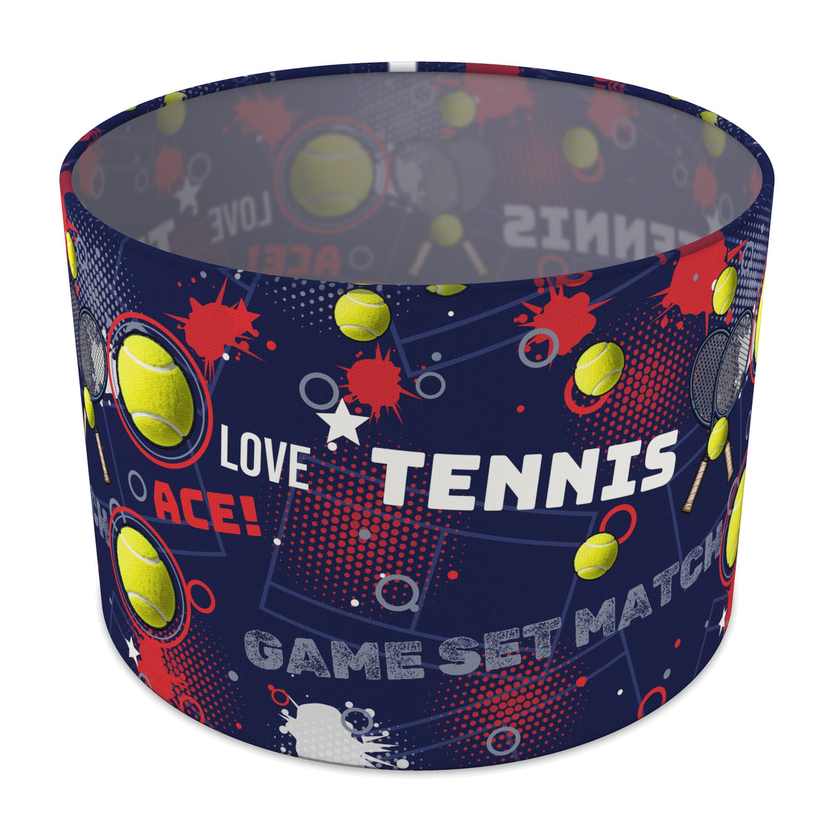 Navy Tennis Ace lampshade - 30cm x 21cm Table