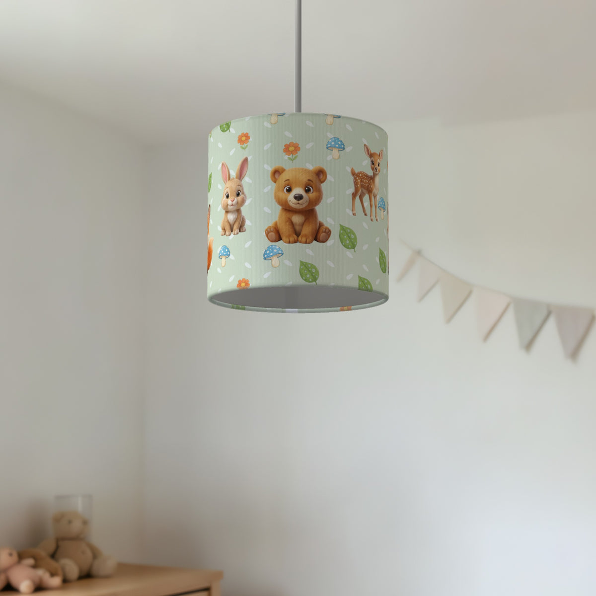 Sage Baby Woodland Friends lampshade - 20cm x 18.5cm Ceiling - photo 2