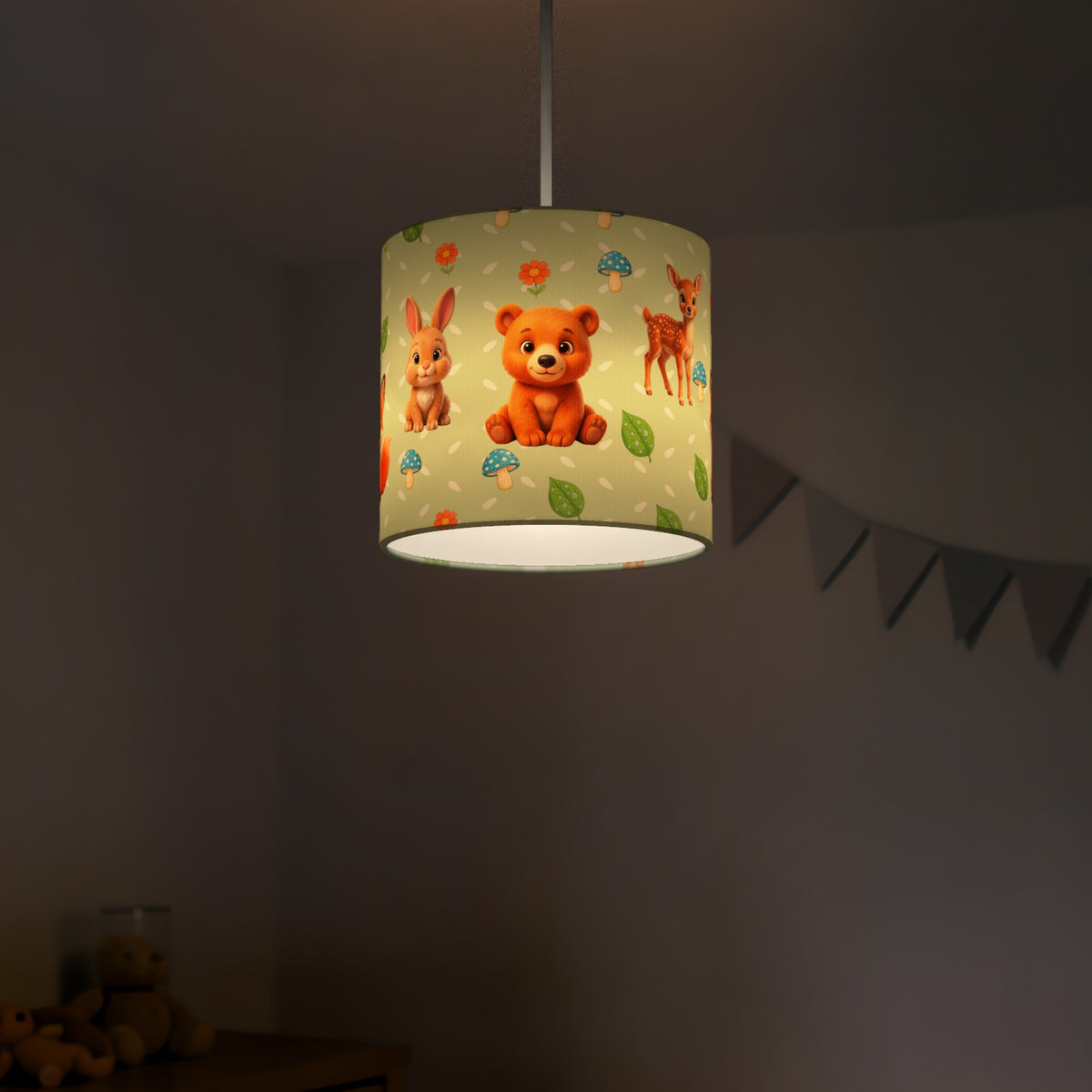 Sage Baby Woodland Friends lampshade - 20cm x 18.5cm Ceiling - photo 5