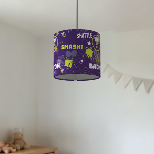 Purple Badminton Smash lampshade - 20cm x 18.5cm Ceiling - photo 2