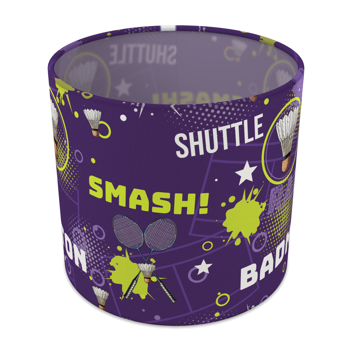 Purple Badminton Smash lampshade - 20cm x 18.5cm Table