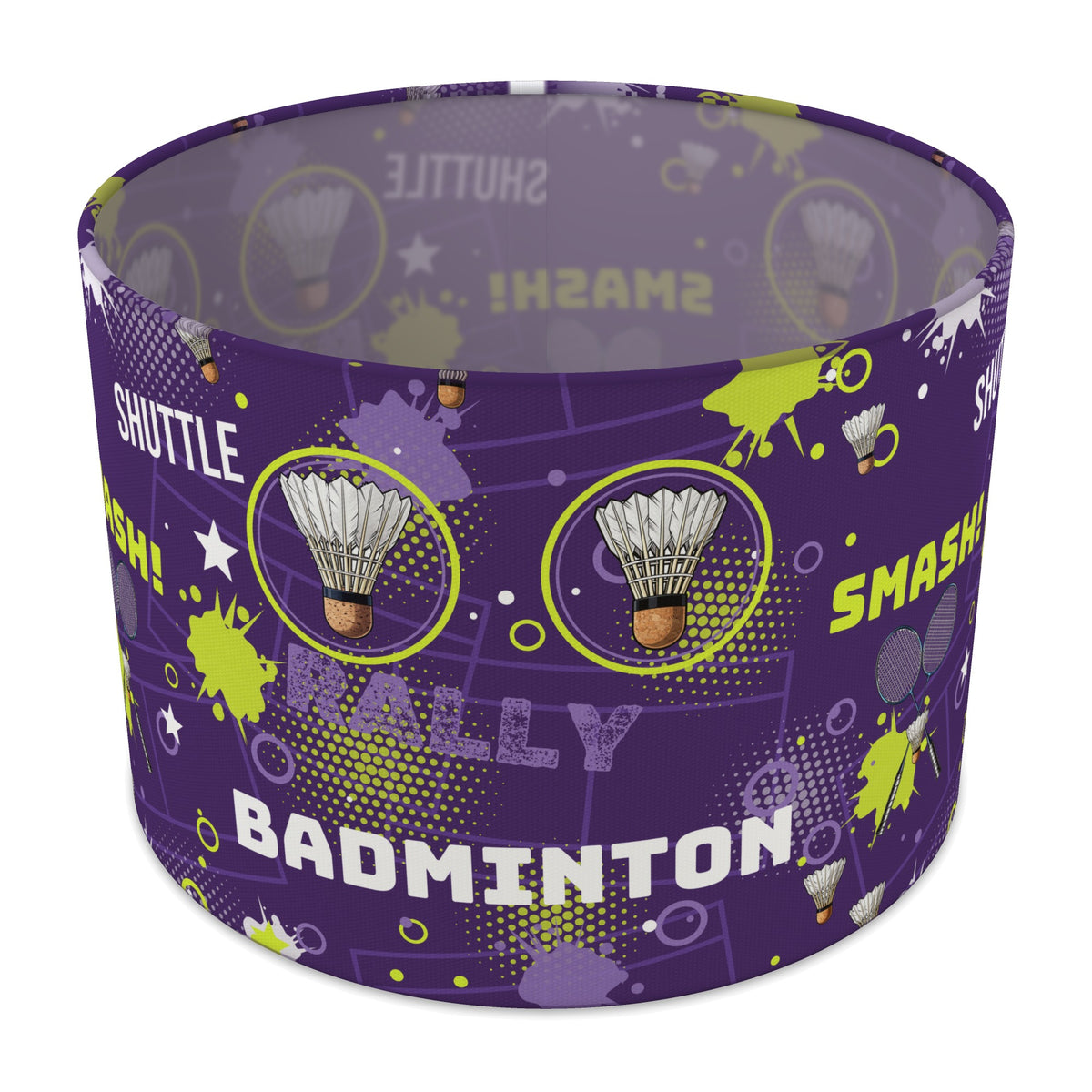 Purple Badminton Smash lampshade - 30cm x 21cm Table