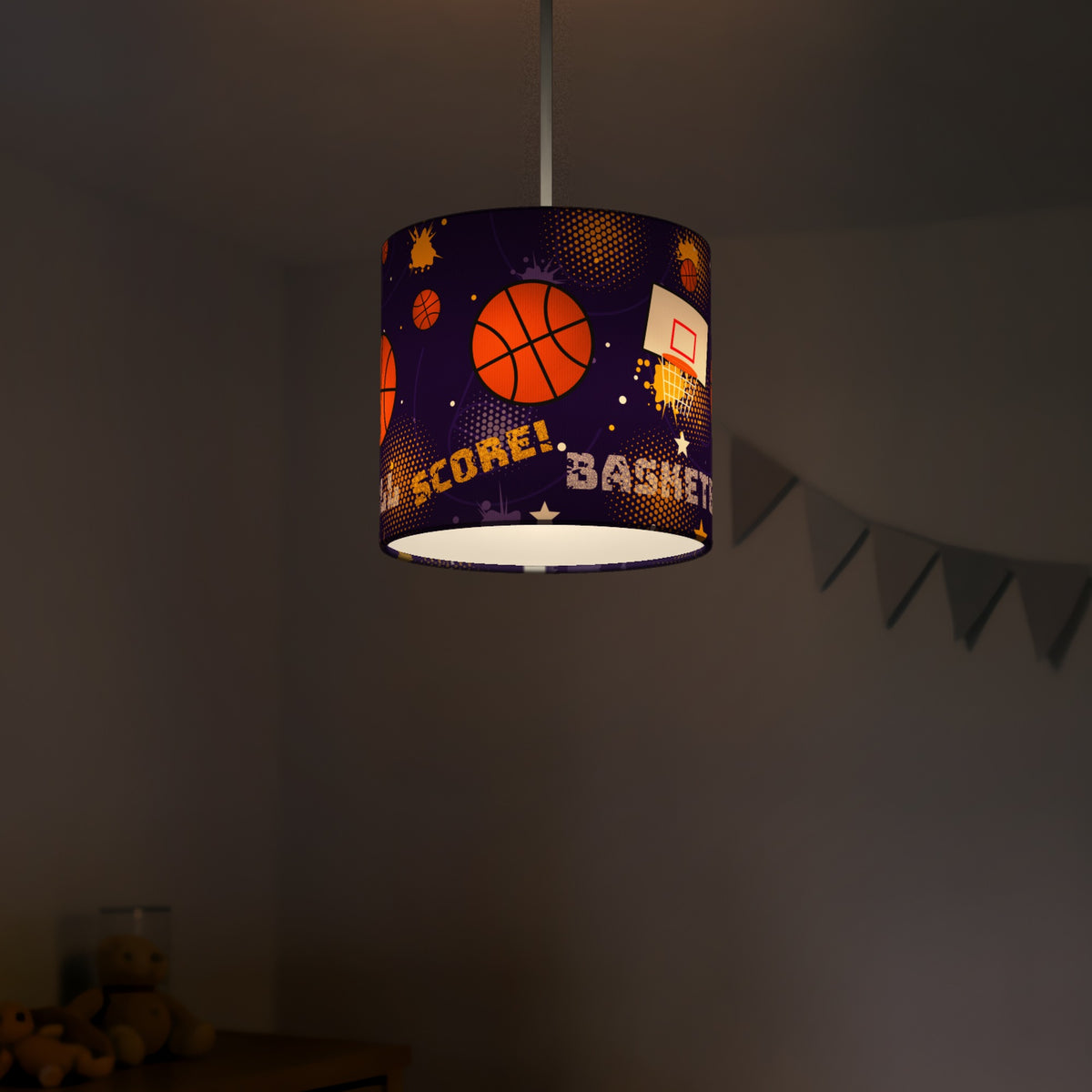 Purple Slam Dunk lampshade - 20cm x 18.5cm Ceiling - photo 5