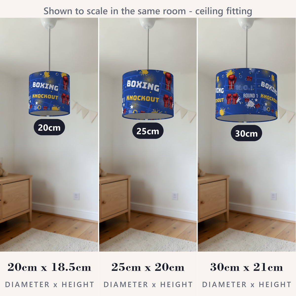 Royal Knockout Boxing lampshade - 20cm x 18.5cm Ceiling - photo 4