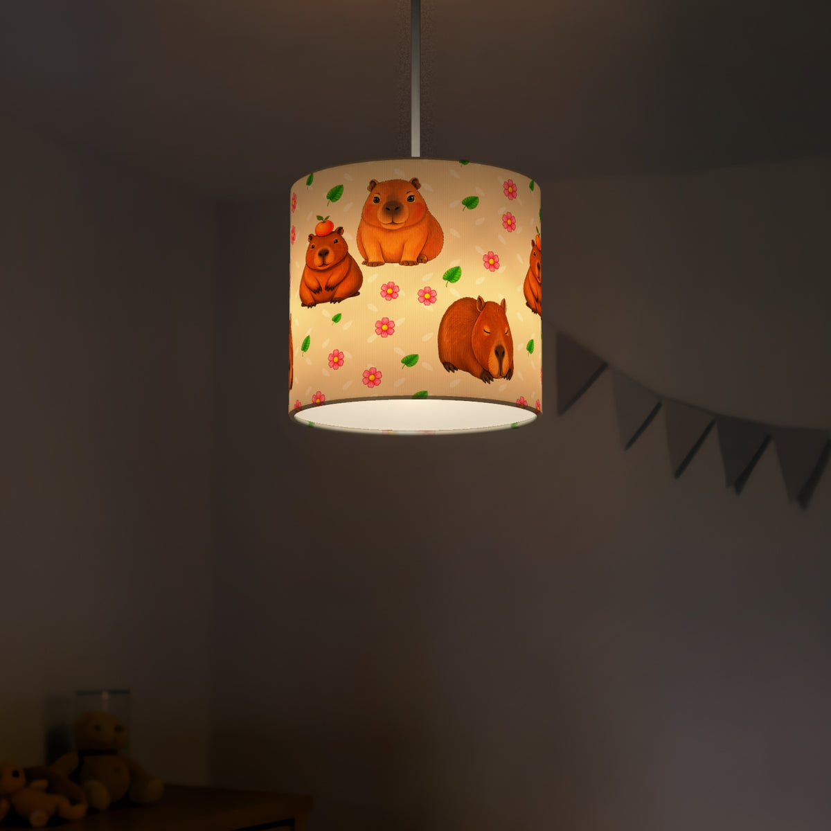Cream Capybara Chill lampshade - 20cm x 18.5cm Ceiling - photo 5