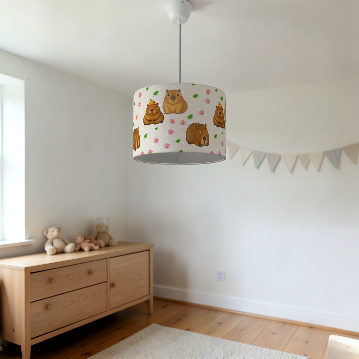 Cream Capybara Chill lampshade - 20cm x 18.5cm Ceiling - photo 3