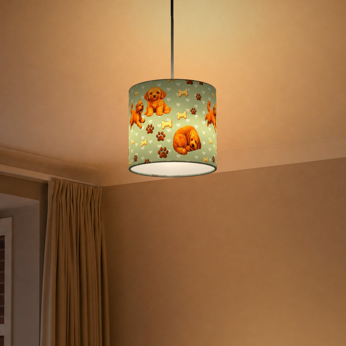 Sage Cockapoo Love lampshade - 20cm x 18.5cm Ceiling - photo 5