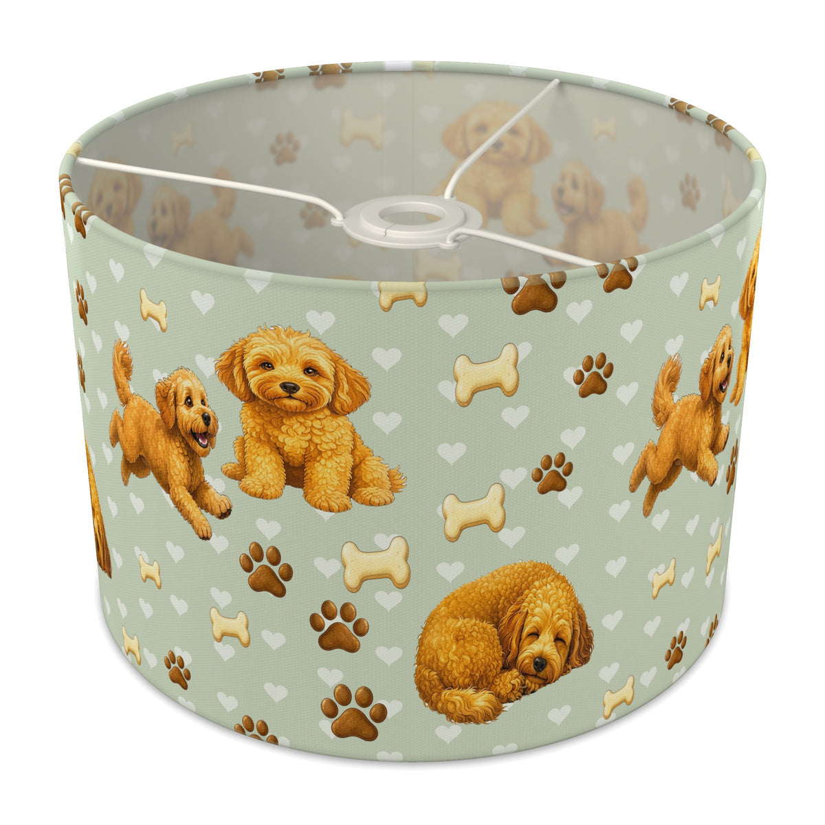 Sage Cockapoo Love lampshade - 30cm x 21cm Ceiling