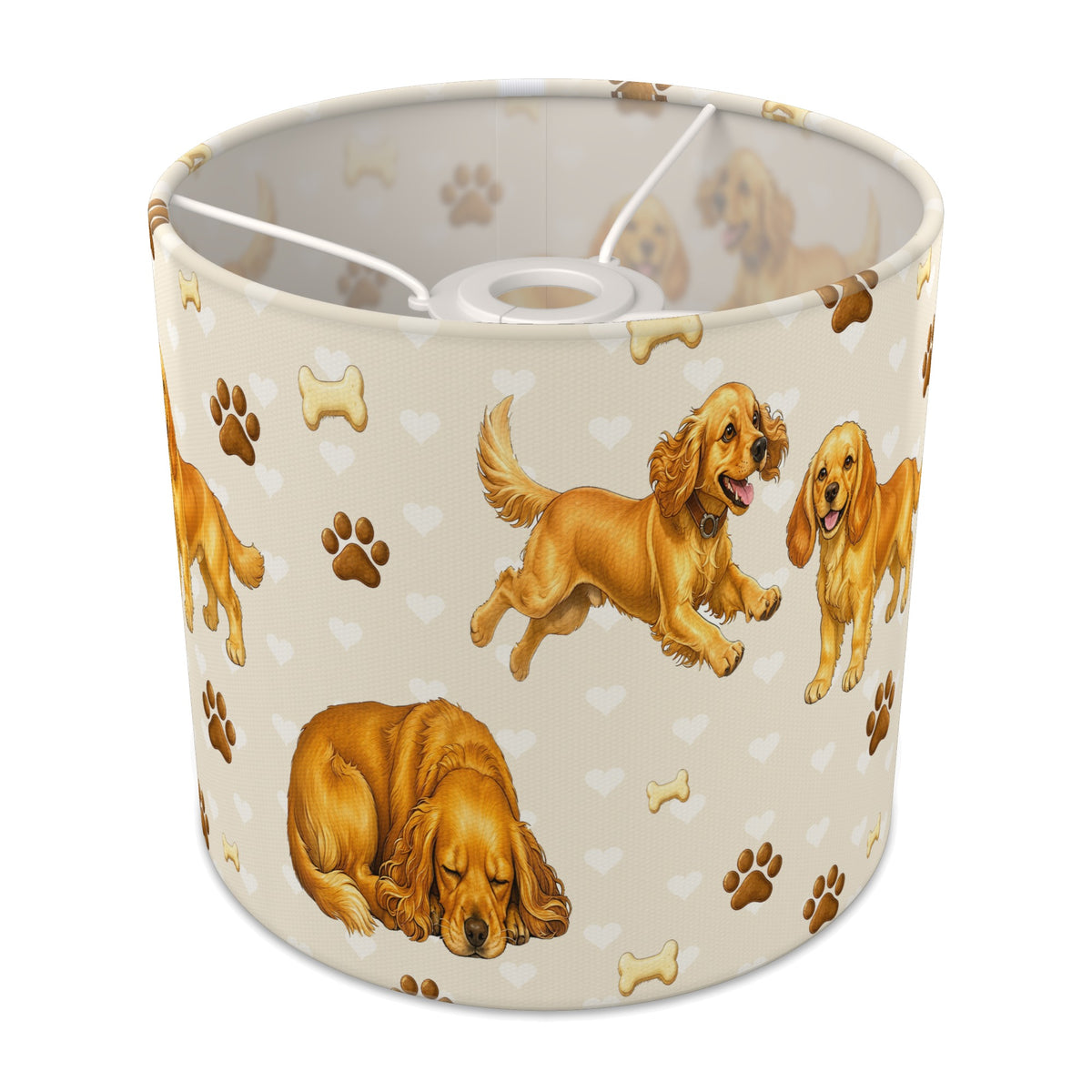 Cream Cocker Spaniel Love lampshade - 20cm x 18.5cm Ceiling - main photo