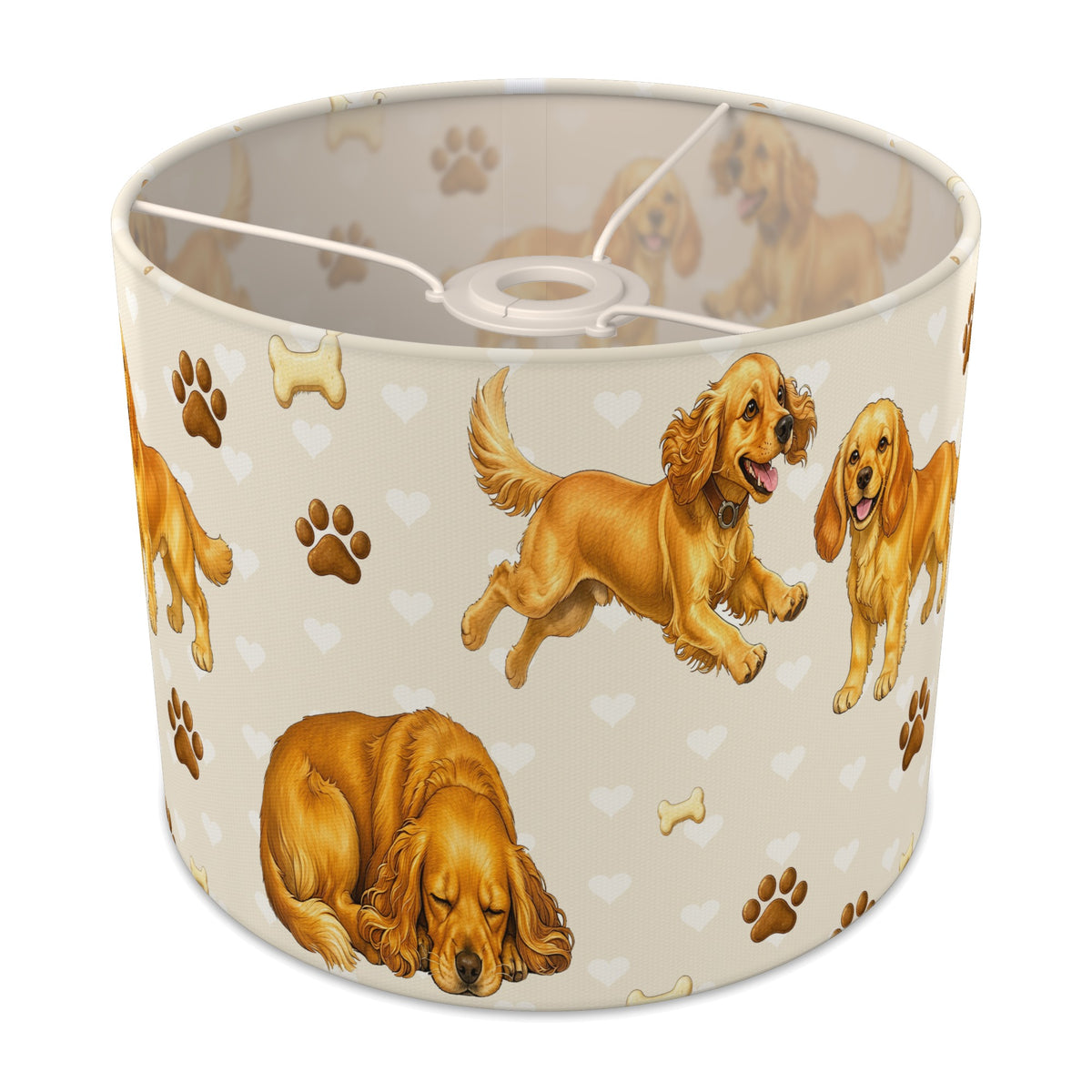 Cream Cocker Spaniel Love lampshade - 25cm x 20cm Ceiling