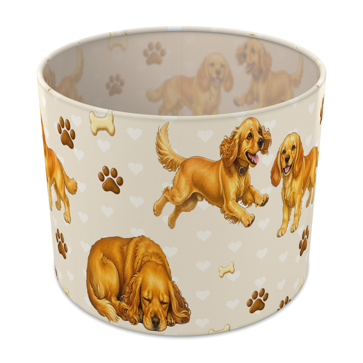 Cream Cocker Spaniel Love lampshade - 25cm x 20cm Table