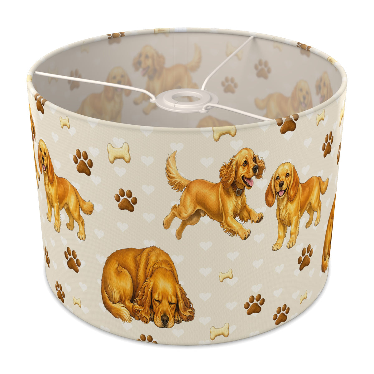Cream Cocker Spaniel Love lampshade - 30cm x 21cm Ceiling