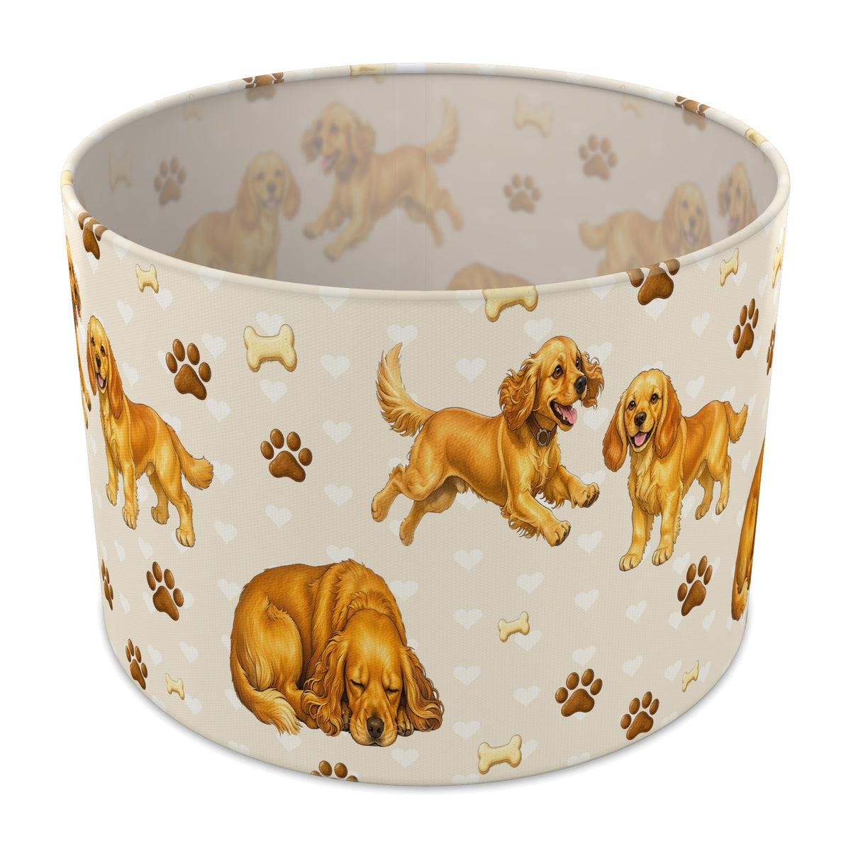 Cream Cocker Spaniel Love lampshade - 30cm x 21cm Table