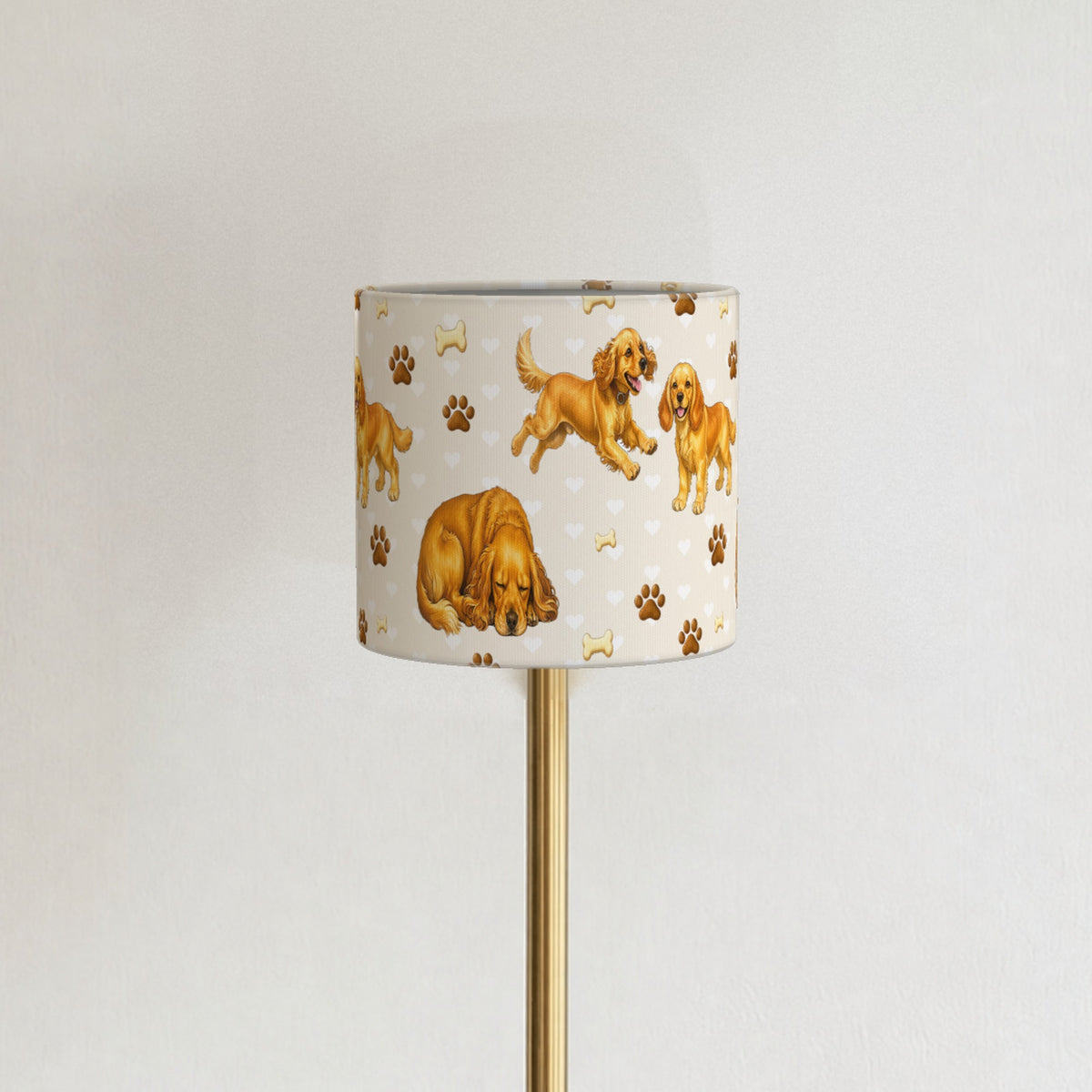 Cream Cocker Spaniel Love lampshade - 20cm x 18.5cm Ceiling - photo 3