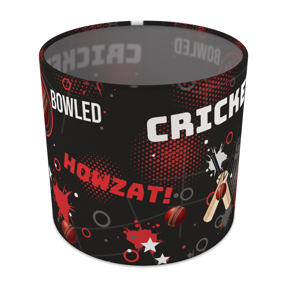 Black Cricket Crazy lampshade - 20cm x 18.5cm Table